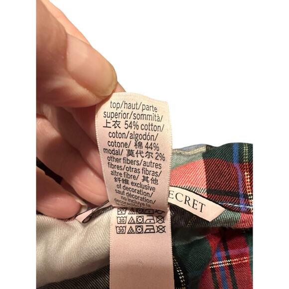 Victoria's Secret Red Plaid Long Sleeve Button Up Pajama Top Size Large - Picture 4 of 6